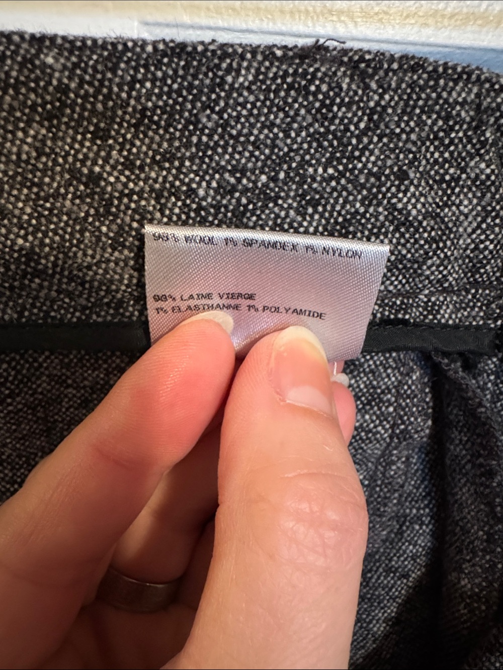 Women's Gray Wool Dress Pants - Picture 6 of 6